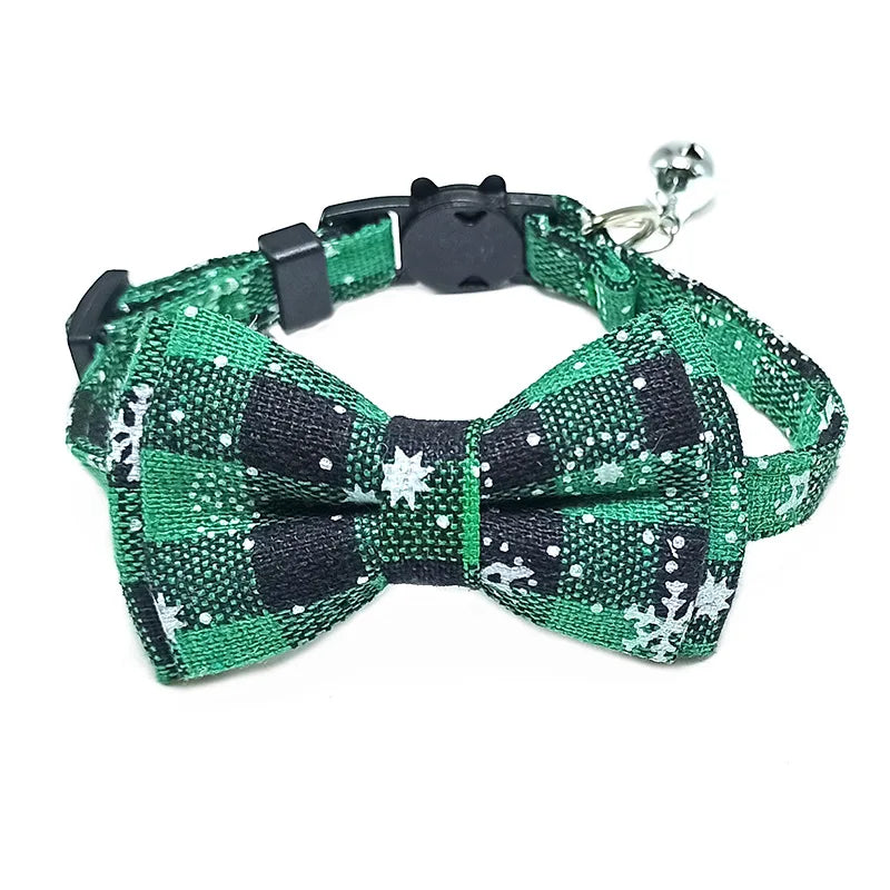 Christmas Pet Bow Tie Collar – Elegant Holiday Accessory for Dogs & Cats