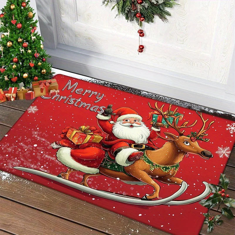 Merry Christmas Door Mat – Santa Claus Holiday Carpet for Home & Outdoor 2025–2026