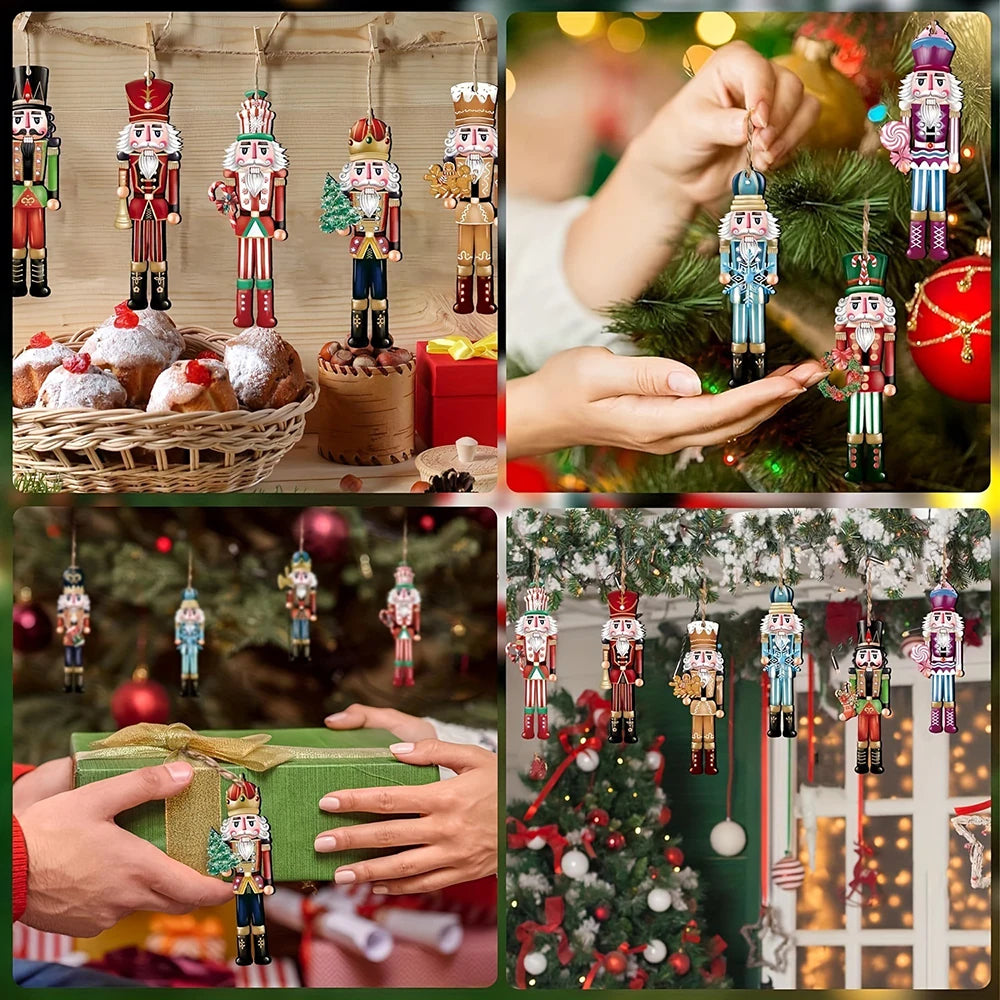 12PCS Wooden Nutcracker Christmas Decorations – Festive Holiday Ornaments for Home & Gifts 2025
