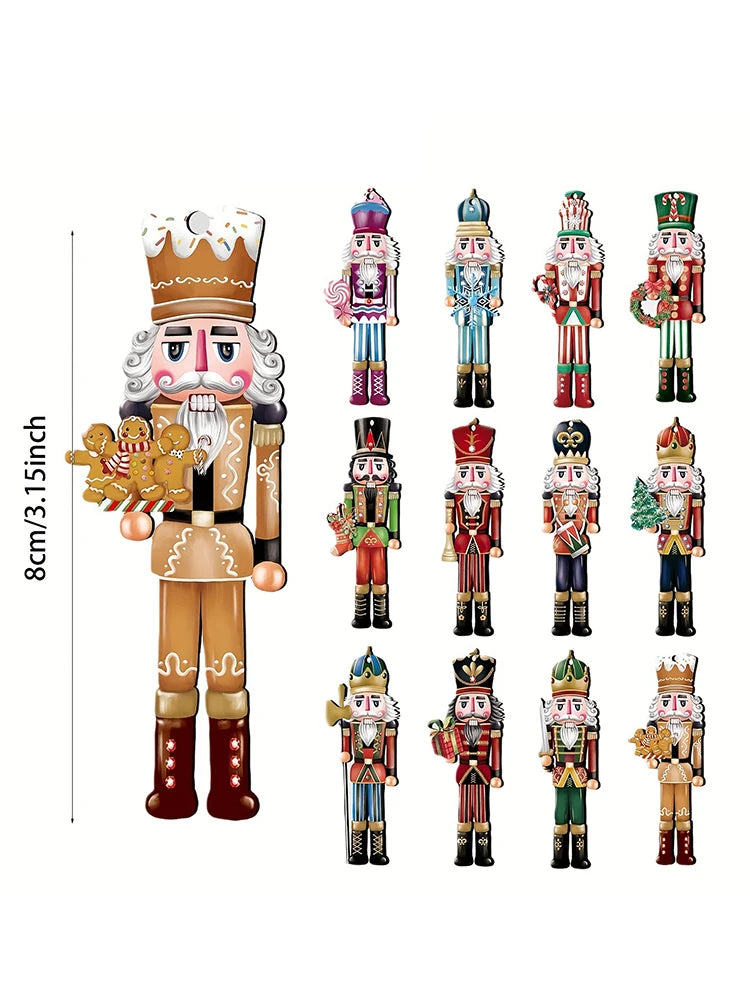 12PCS Wooden Nutcracker Christmas Decorations – Festive Holiday Ornaments for Home & Gifts 2025