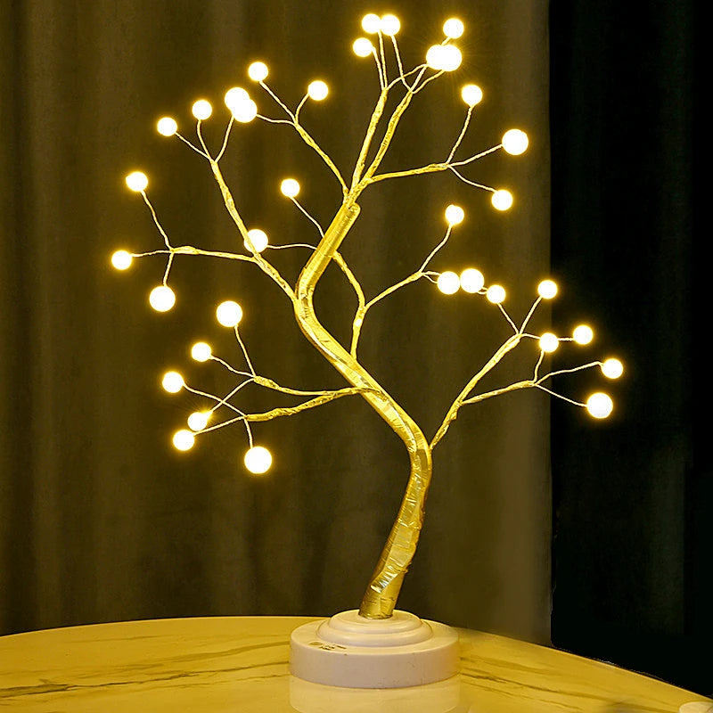 🌸 Cherry Blossom LED Tree Lamp – Touch Sensor Bonsai Light for Home & Holiday Décor