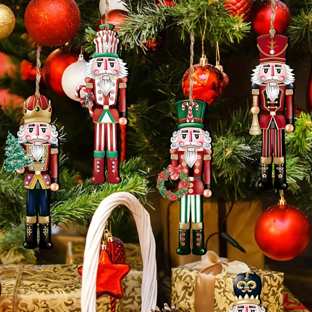 12PCS Wooden Nutcracker Christmas Decorations – Festive Holiday Ornaments for Home & Gifts 2025