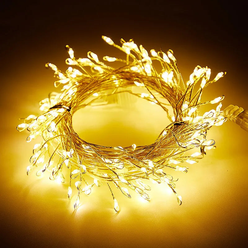 Firecracker LED String Lights – USB Powered Fairy Lights with Remote for Christmas & Parties