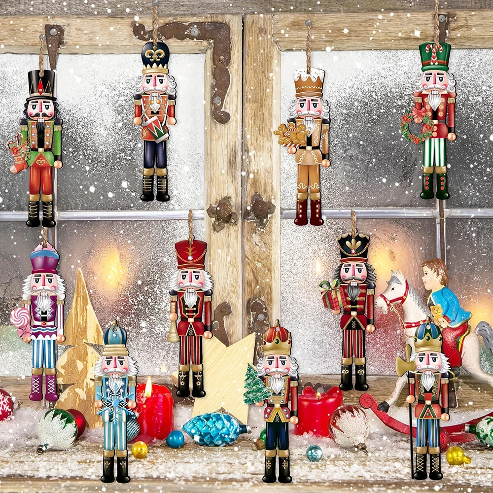 12PCS Wooden Nutcracker Christmas Decorations – Festive Holiday Ornaments for Home & Gifts 2025