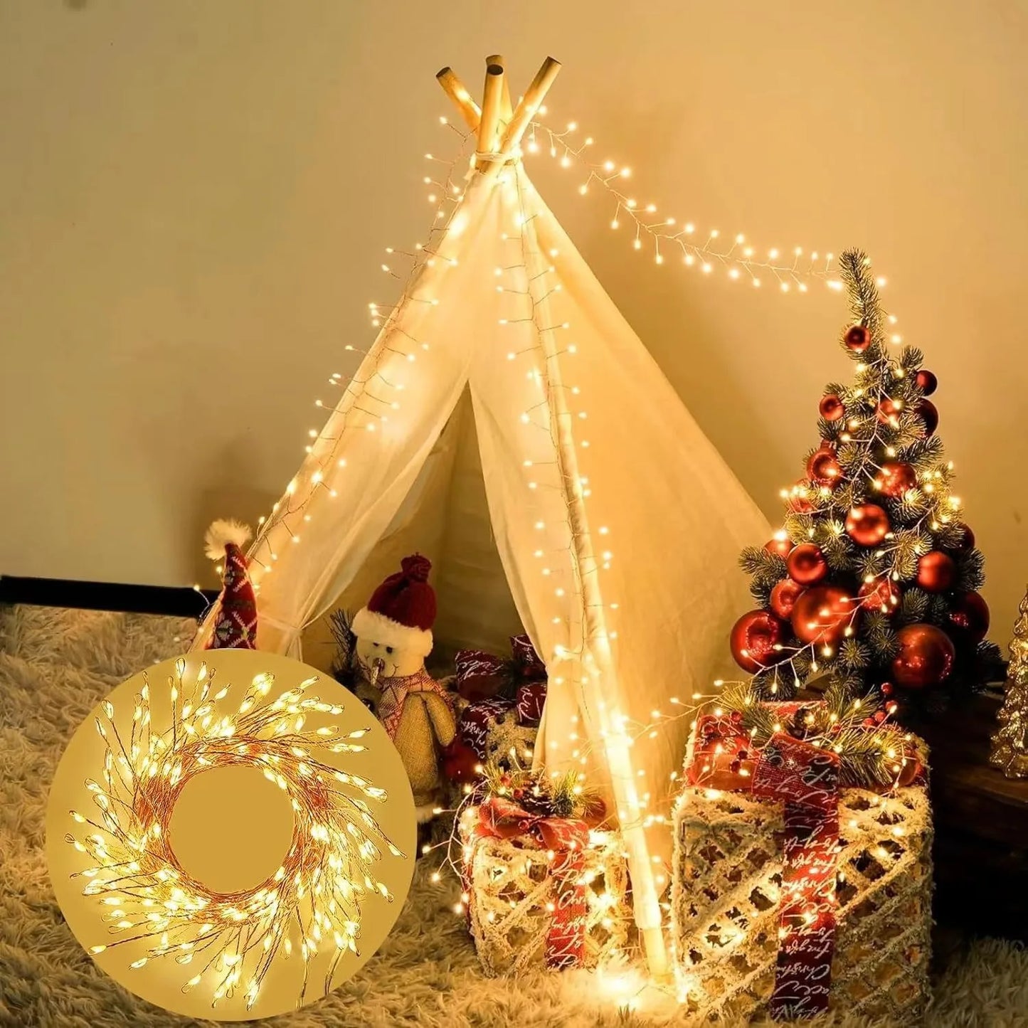 Firecracker LED String Lights – USB Powered Fairy Lights with Remote for Christmas & Parties