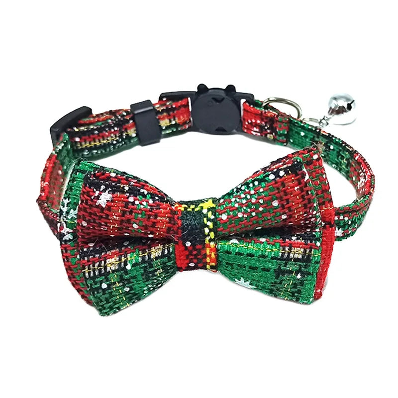 Christmas Pet Bow Tie Collar – Elegant Holiday Accessory for Dogs & Cats