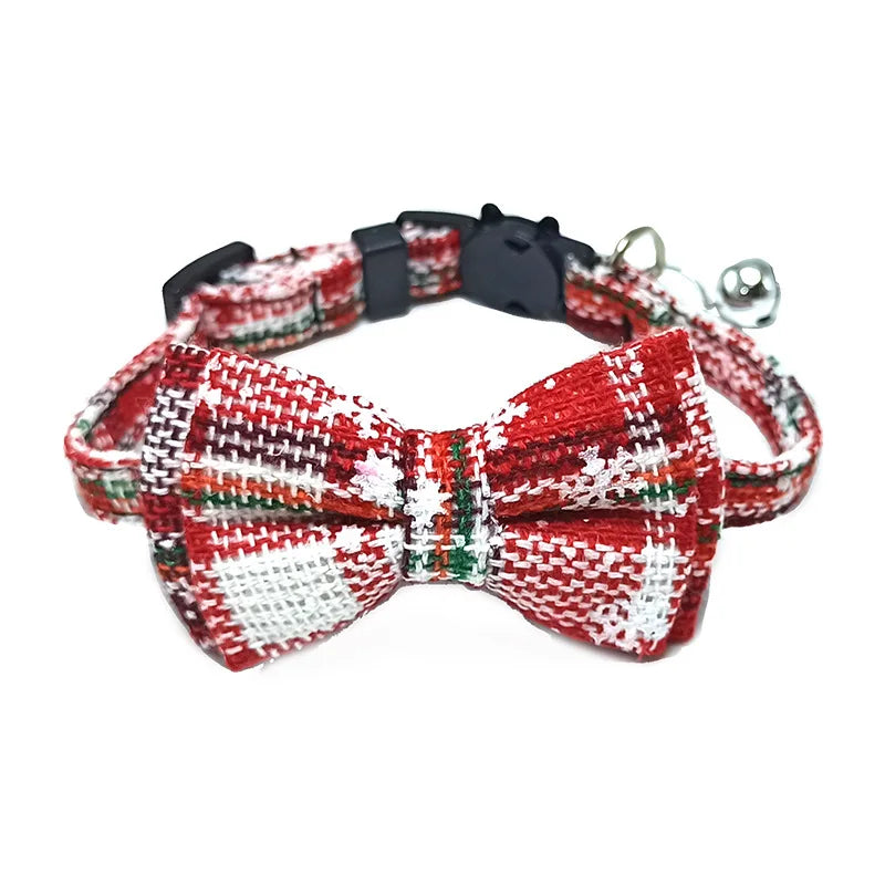 Christmas Pet Bow Tie Collar – Elegant Holiday Accessory for Dogs & Cats