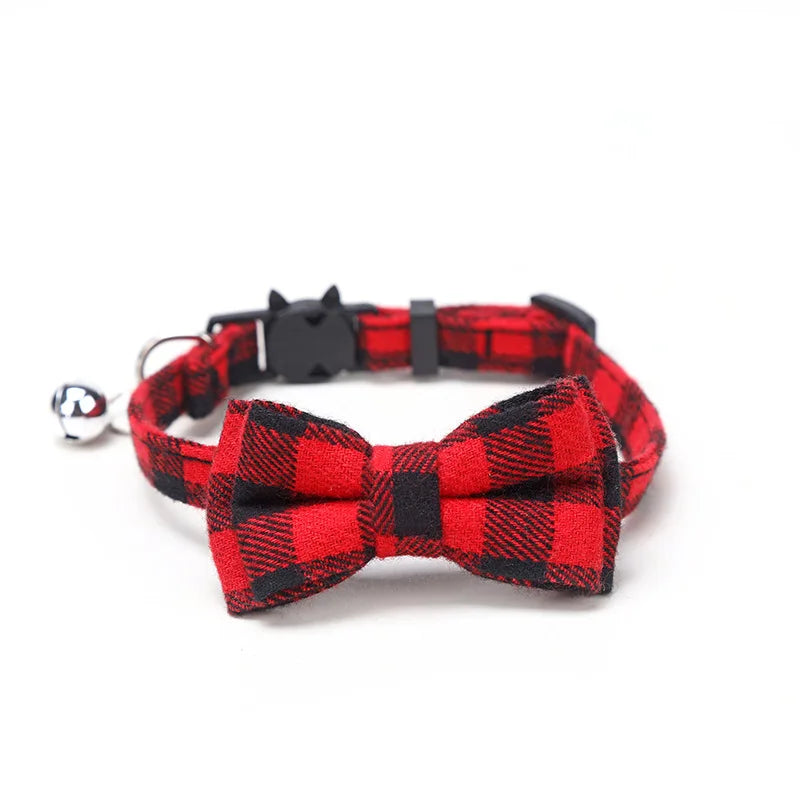 Christmas Pet Bow Tie Collar – Elegant Holiday Accessory for Dogs & Cats
