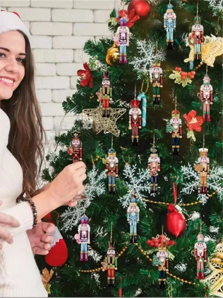 12PCS Wooden Nutcracker Christmas Decorations – Festive Holiday Ornaments for Home & Gifts 2025