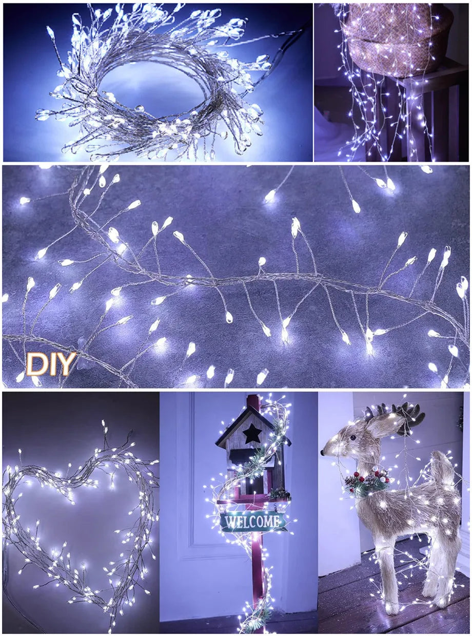 Firecracker LED String Lights – USB Powered Fairy Lights with Remote for Christmas & Parties