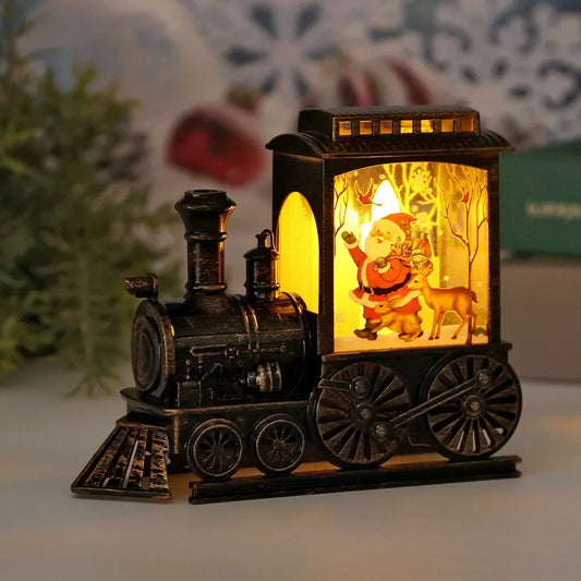 Vintage Christmas Train LED Night Light – Magical Holiday Lantern Decoration