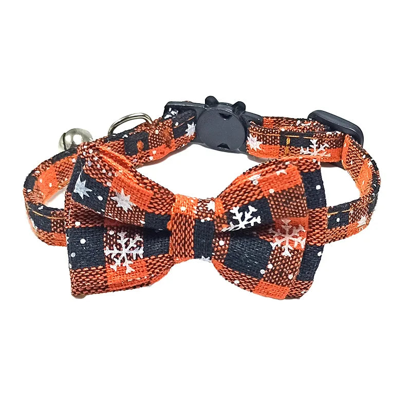 Christmas Pet Bow Tie Collar – Elegant Holiday Accessory for Dogs & Cats