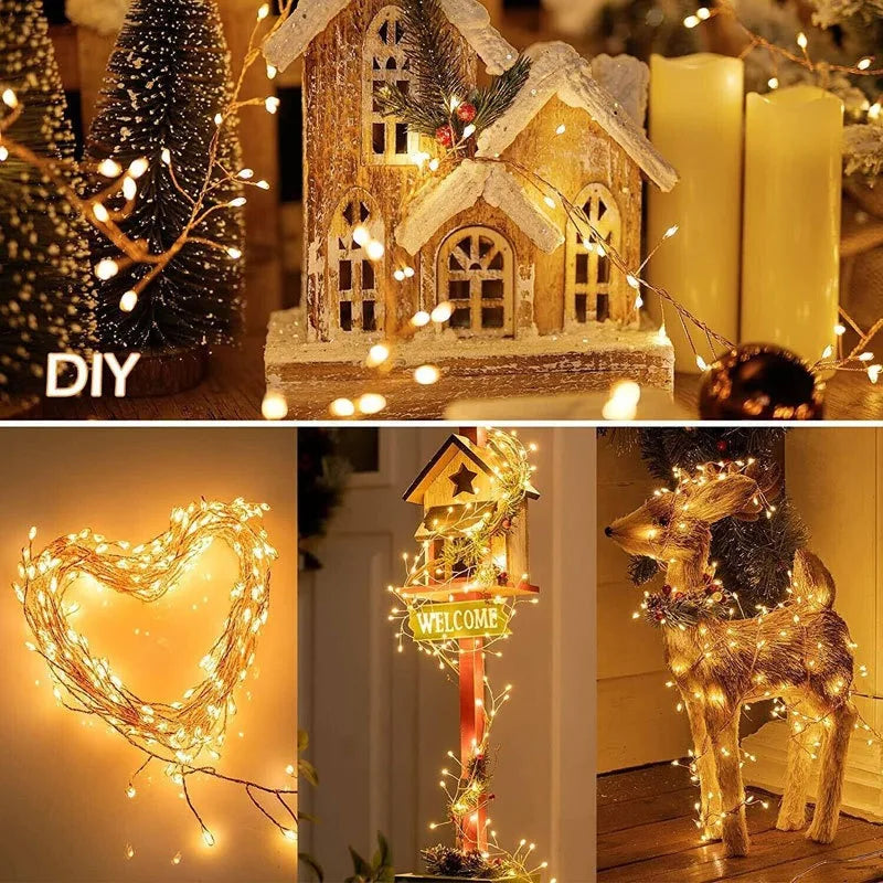 Firecracker LED String Lights – USB Powered Fairy Lights with Remote for Christmas & Parties